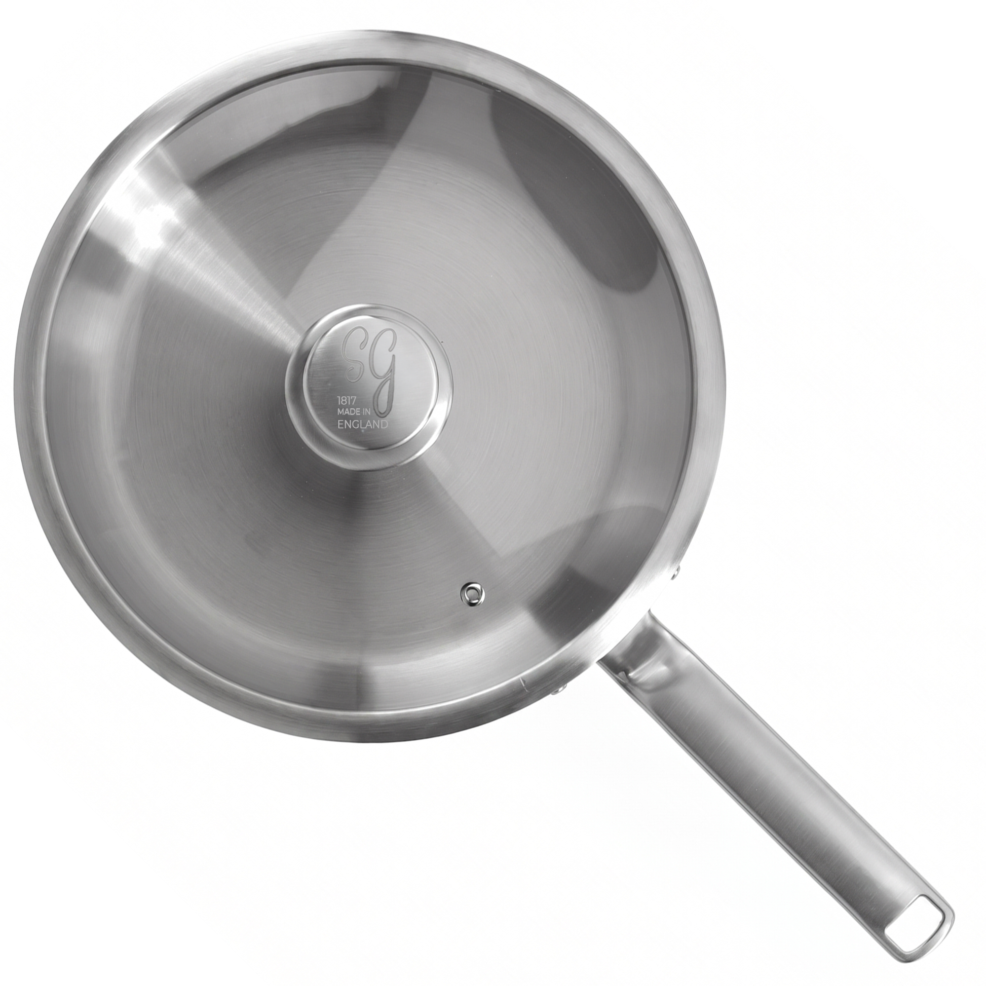 26cm stainless steel chef pan with lid for sautéing, simmering, frying and family cooking