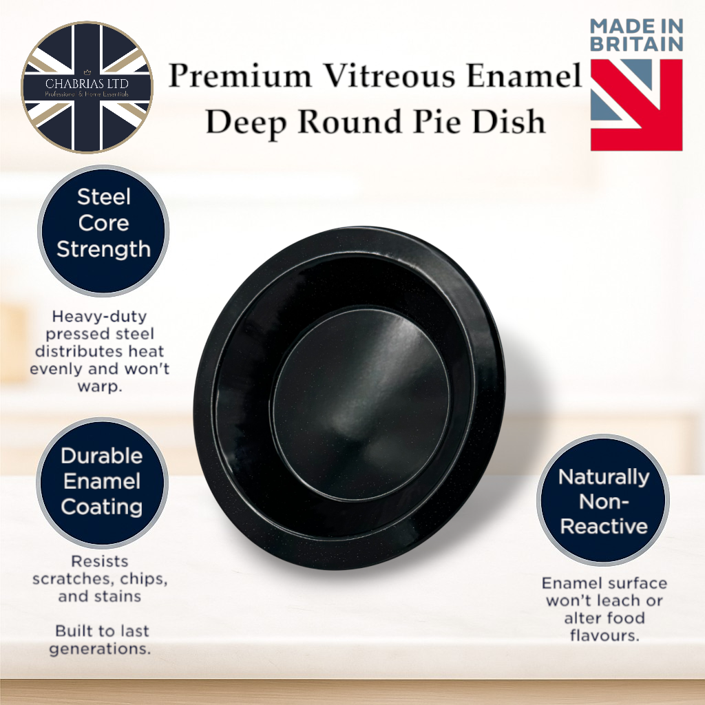 Vitreous Enamel Pie Dish, 6.75 Inch (2 piece) - Premium Kitchen from Chabrias Ltd - Just £12.99! Shop now at Chabrias Ltd
