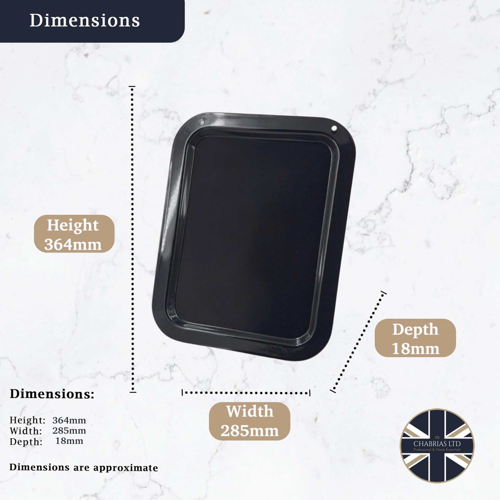 Vitreous Enamel Oven Tray (36cm) - Premium Home from Chabrias Ltd - Just £18.99! Shop now at Chabrias Ltd