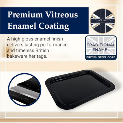 Vitreous Enamel Oven Tray (36cm) - Premium Home from Chabrias Ltd - Just £18.99! Shop now at Chabrias Ltd