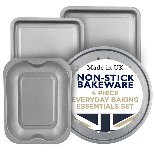 4 Piece Starter Bakeware Set – Made in England - Premium Kitchen from Chabrias Ltd - Just £14.99! Shop now at Chabrias Ltd