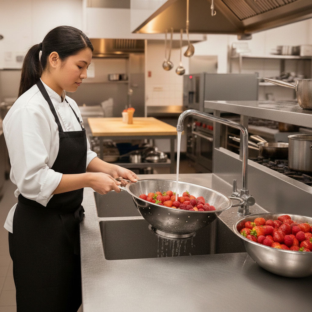 Stainless Steel Colander with Two Robust Handles - Heavy Duty and Efficient Draining