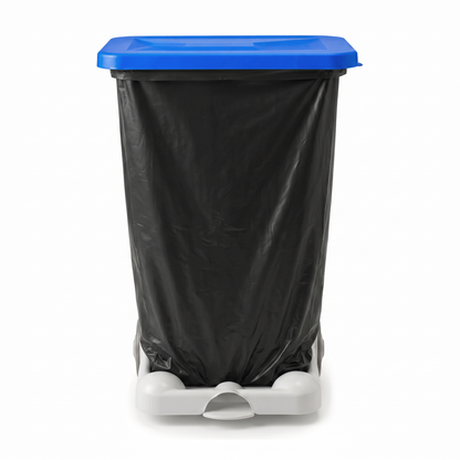 Mobile office paper collection bin with reinforced plastic frame