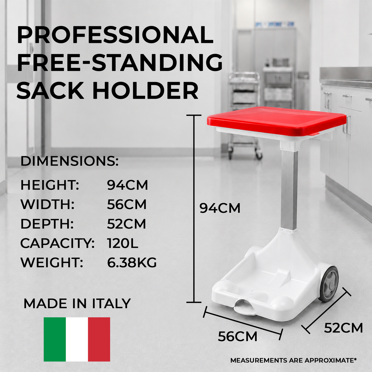 Hands-Free Other Recyclables Sack Holder Bin with Pedal for Healthcare Facilities