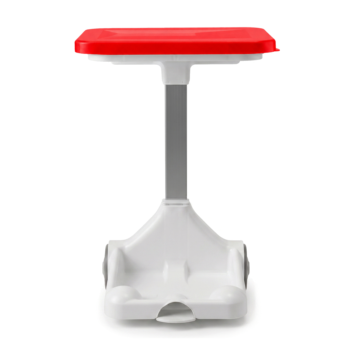 Red wheeled recycling sack holder for offices and workplaces