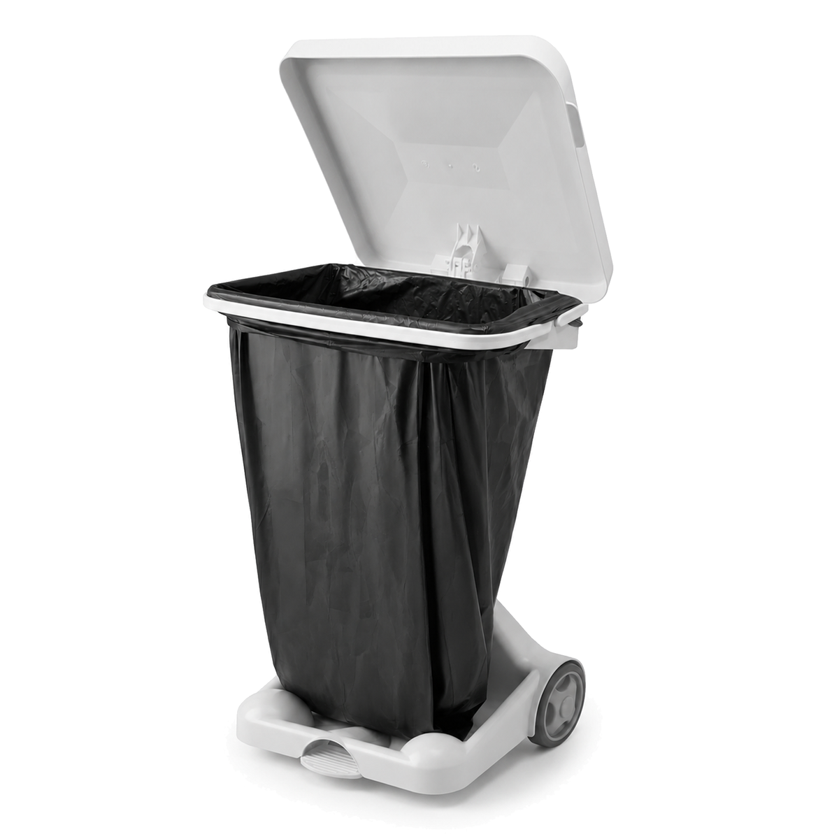Solo white Non-Recyclables waste bin with foot-operated lid