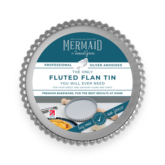Silver Anodised Loose Base Fluted Flan Tin – 6" – Made in England - Premium Kitchen from Mermaid - Just £14.99! Shop now at Chabrias Ltd