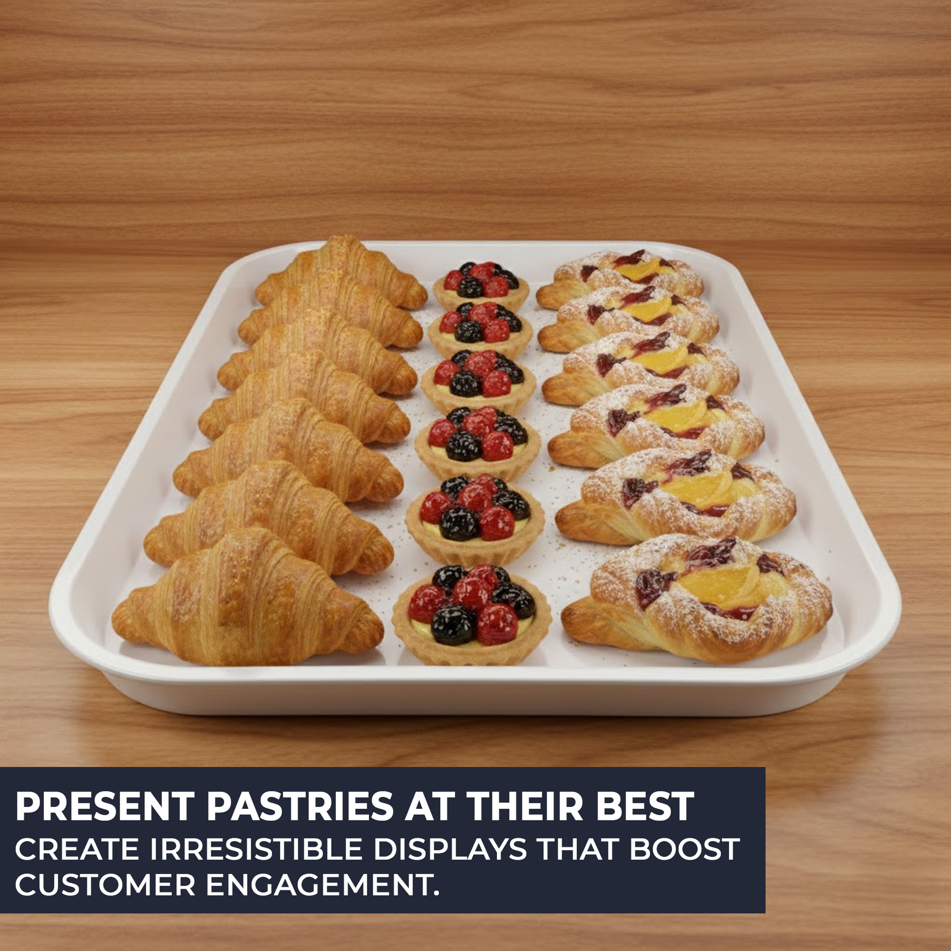 Odour-resistant and stain-resistant white plastic trays