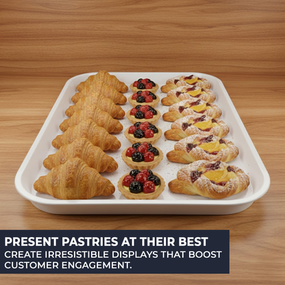 Odour-resistant and stain-resistant white plastic trays
