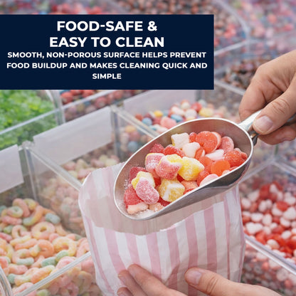 Multipurpose Aluminium Metal Scoops Set for Dry Goods - Sturdy Kitchen Scoops in Different Sizes