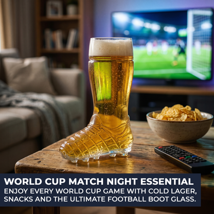 Football Boot Beer Glass 370ml - Novelty Match Day Beer Tumbler - Made in Italy