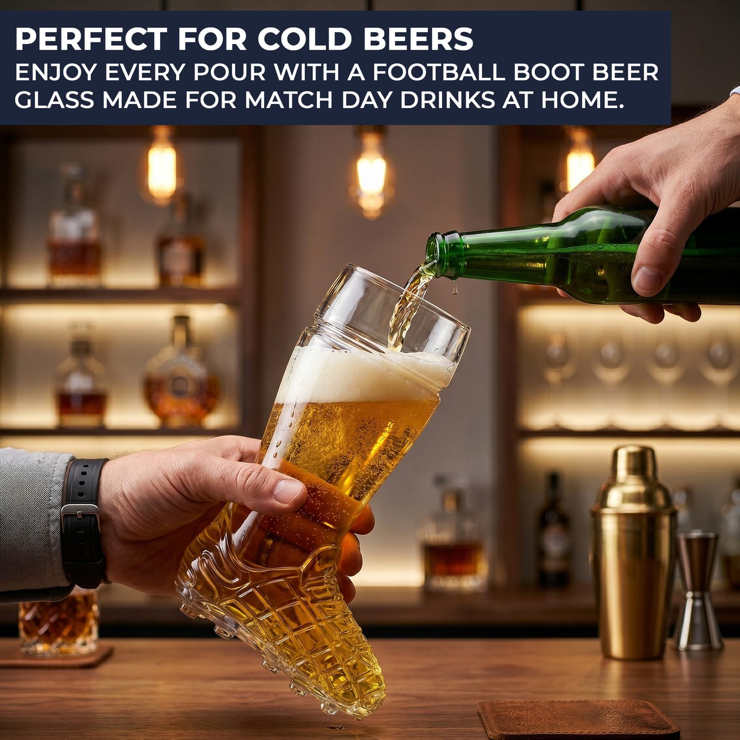 Football Boot Beer Glass 370ml - Novelty Match Day Beer Tumbler - Made in Italy