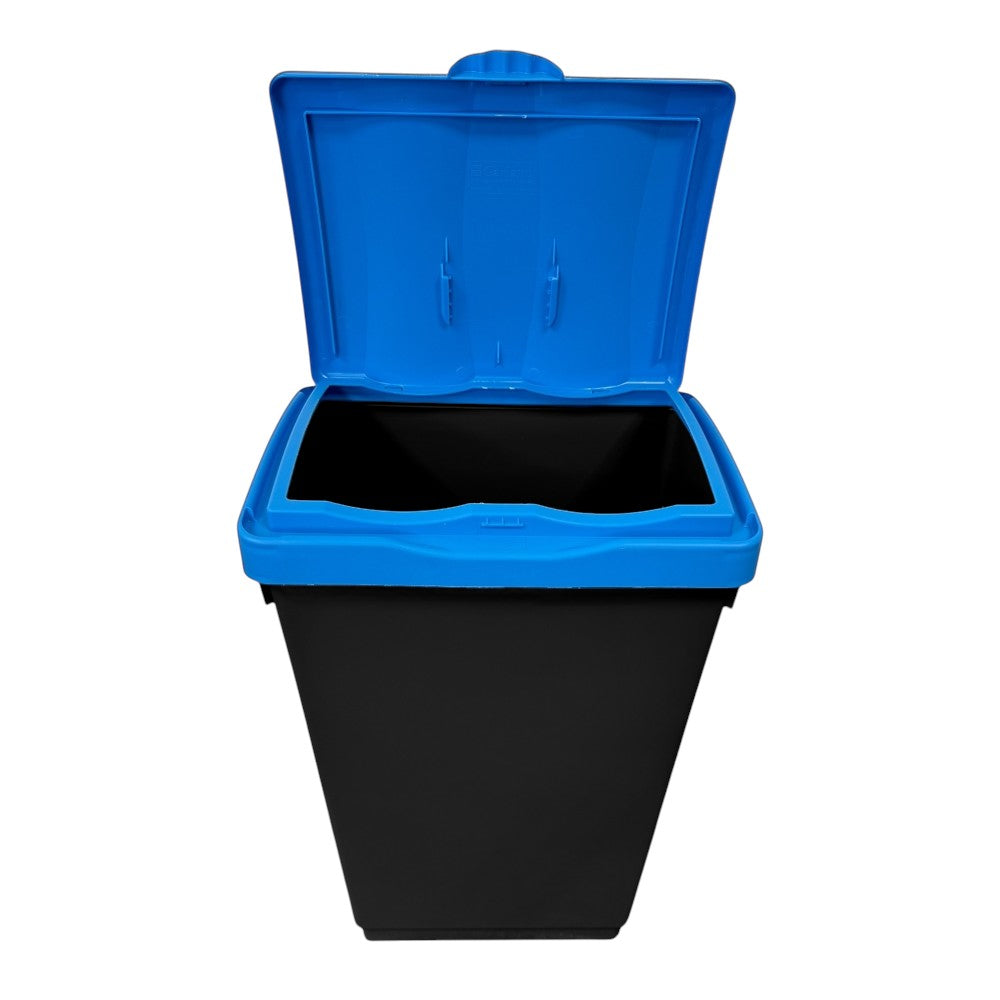50 Litre Recycling Bin with Blue Swing Lid & Paper and Card Sticker Included - Premium Bins from Chabrias Ltd - Just £34.99! Shop now at Chabrias Ltd