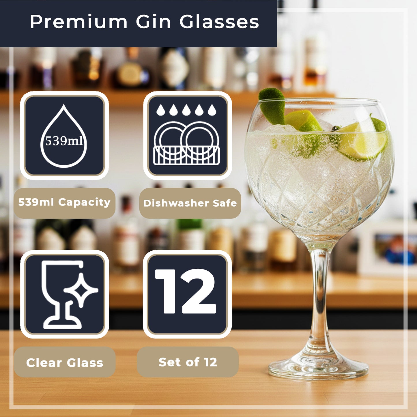 Luxury Barware Cocktail Tree Stand Set with 12 Gin Glasses for Home Bars & Events - Premium Barware from Chabrias Ltd - Just £125.99! Shop now at Chabrias Ltd