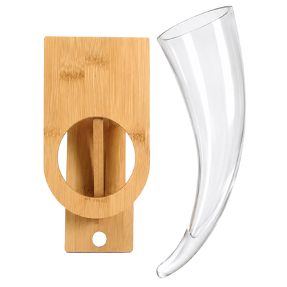 Medieval inspired beer horn glass for mead ale and lager