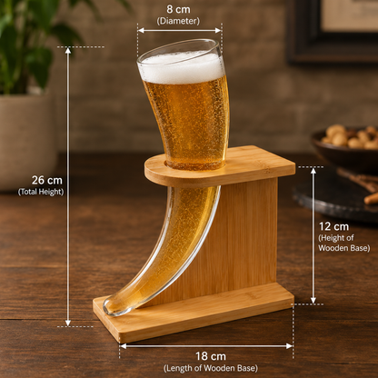 Novelty Viking beer mug made from clear heavyweight glass