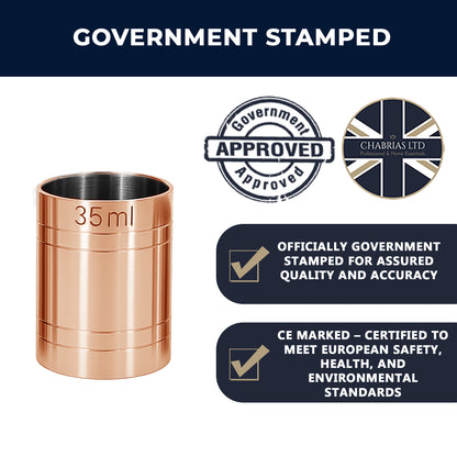 Stainless Steel 35ml Thimble Measure Copper Plated, Government Stamped - Premium Kitchen from Chabrias Ltd - Just £5.49! Shop now at Chabrias Ltd