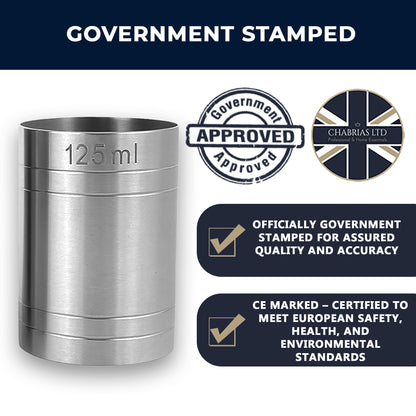 Stainless Steel 125ml Thimble Measure Government Stamped - Premium Kitchen from Chabrias Ltd - Just £5.99! Shop now at Chabrias Ltd
