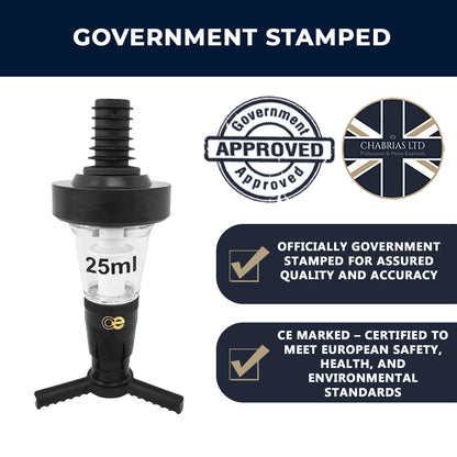 25ml Bar Optic Measure, Traditional Spirit Dispenser