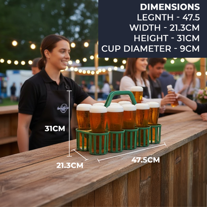10 Hole Pint & Glass Carrier – Green Bar & Beer Garden Glass Collecting Basket – Heavy-Duty Plastic, 475 × 215 × 310 mm - Premium  from Chabrias Ltd - Just £18.99! Shop now at Chabrias Ltd