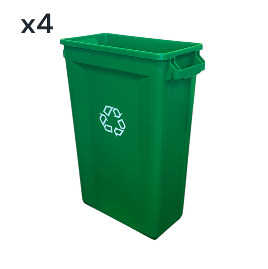 60 Litre Slim Bin, Recycling Container, Green Recycling (x4) - Premium Bins from Chabrias Ltd - Just £149.99! Shop now at Chabrias Ltd