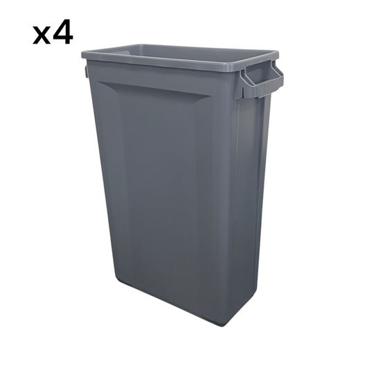 60 Litre Slim Bin, Recycling Container, Grey (x4) - Premium  from Chabrias Ltd - Just £129.99! Shop now at Chabrias Ltd