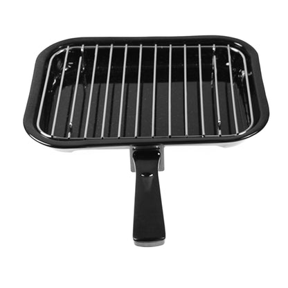 28cm British Vitreous Enamel Grill Pan & Handle, Wire Rack - Premium Home from Chabrias - Just £14.99! Shop now at Chabrias Ltd