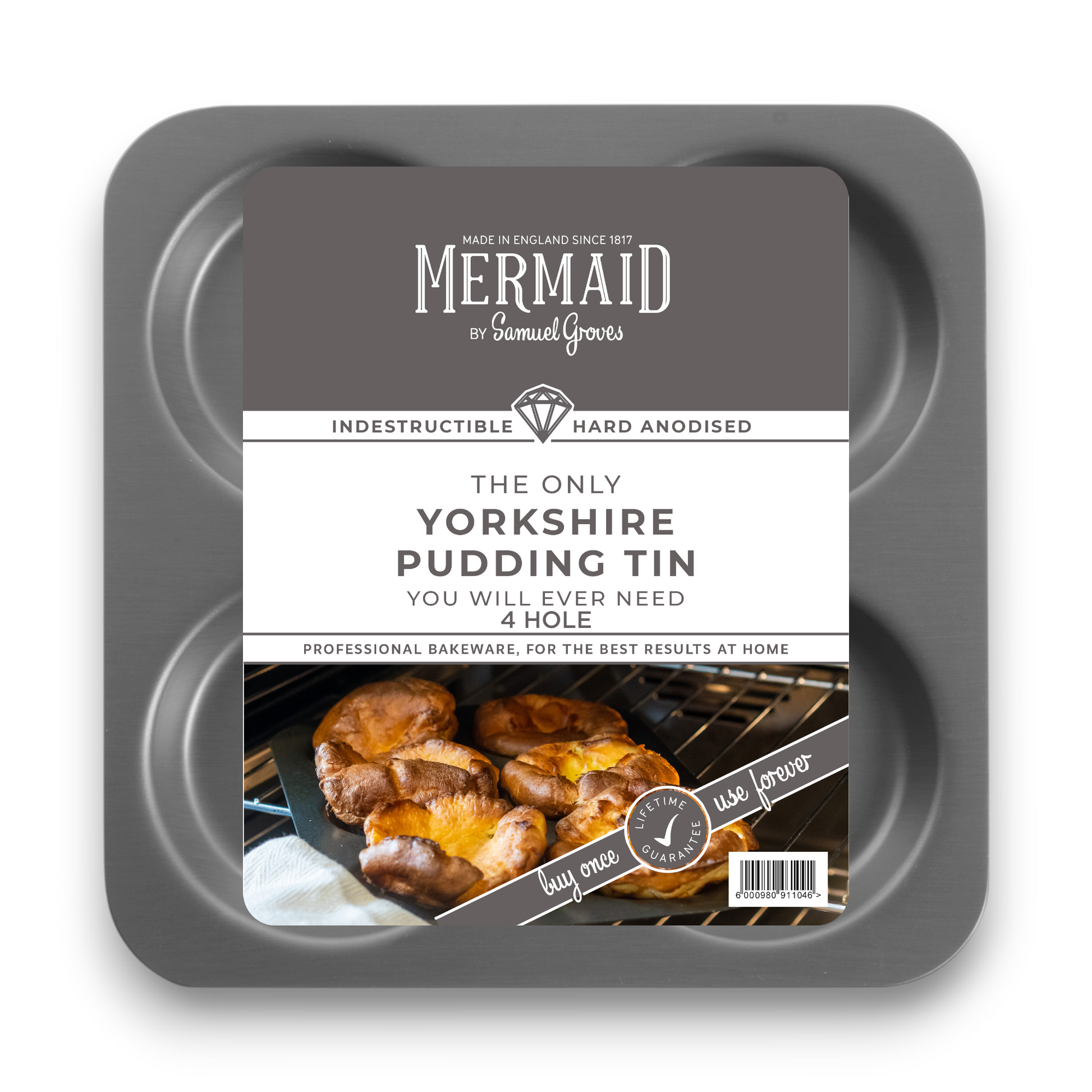 Hard Anodised 4 Cups Yorkshire Pudding Tray - Premium Home from Mermaid - Just £36.99! Shop now at Chabrias Ltd