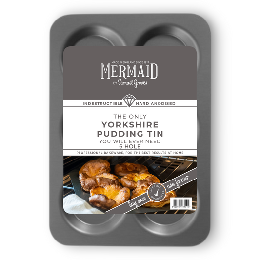 Hard Anodised 6-Hole Yorkshire Pudding Tray - Premium Kitchen from Mermaid - Just £39.99! Shop now at Chabrias Ltd