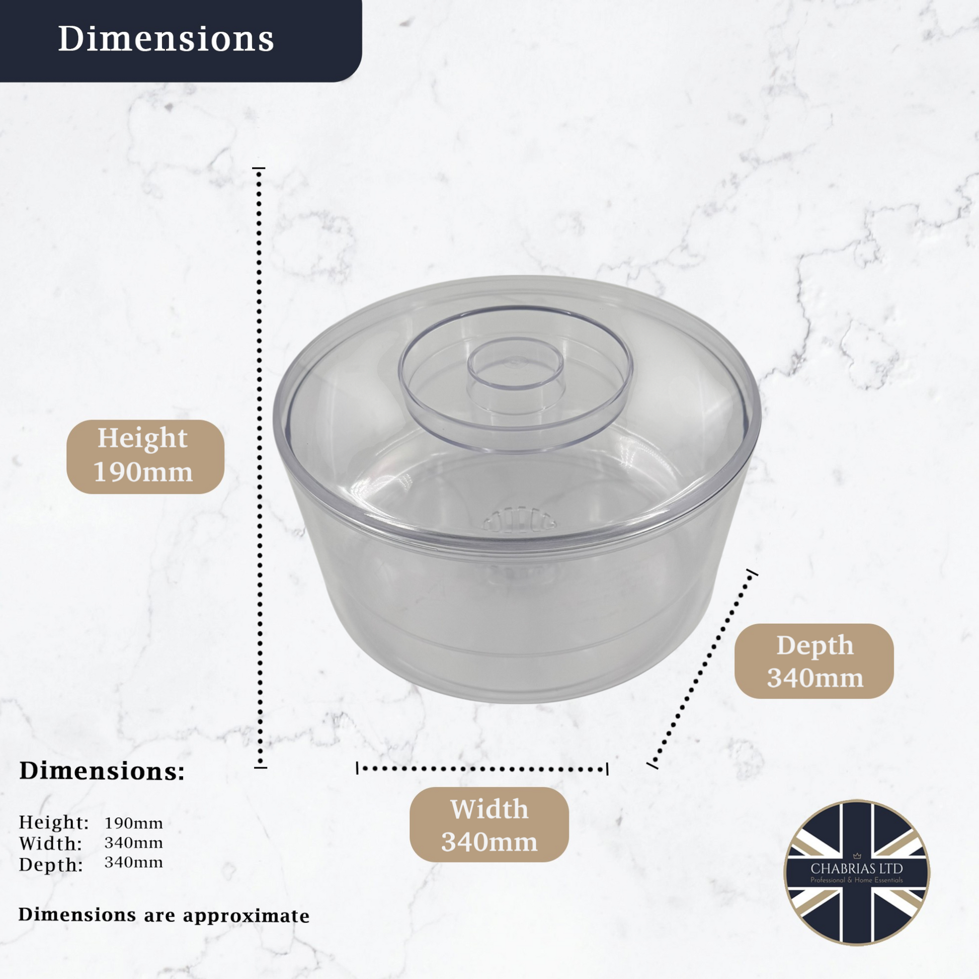 10 Litre Plastic Ice Bucket With Lid & Removable Draining Liner Clear - Premium Home from Chabrias Ltd - Just £18.99! Shop now at Chabrias Ltd