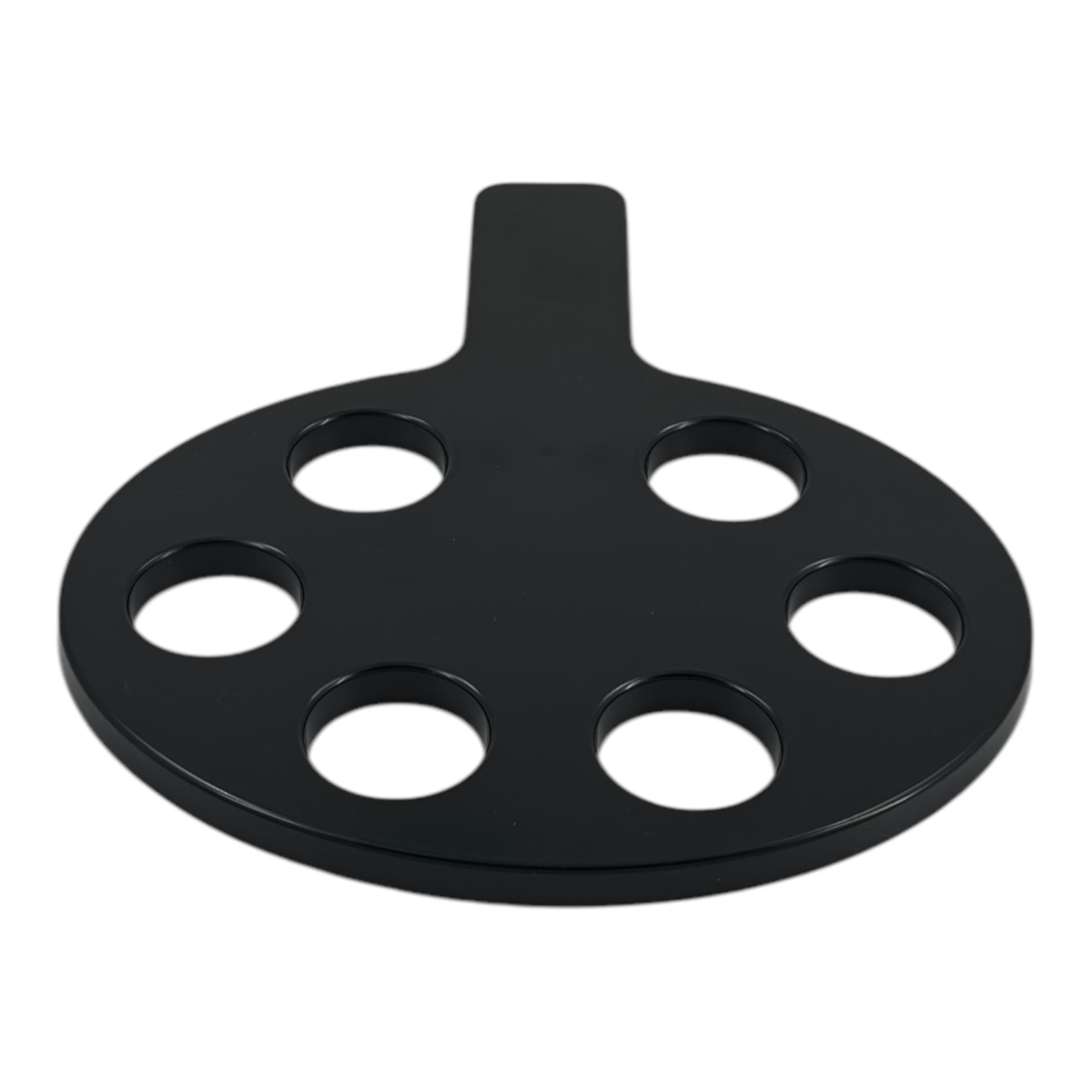 6-Hole Black Shot Glass Holder, With 6 Clear Shot Glasses - Premium Kitchen from Chabrias Ltd - Just £9.99! Shop now at Chabrias Ltd