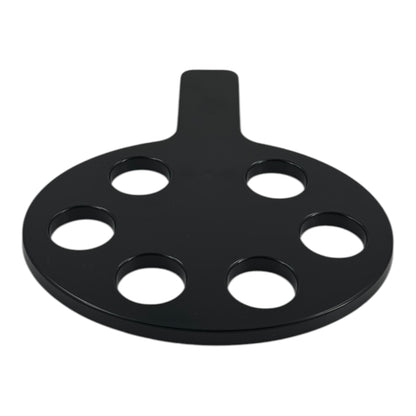 6-Hole Black Shot Glass Holder, With 6 Clear Shot Glasses - Premium Kitchen from Chabrias Ltd - Just £9.99! Shop now at Chabrias Ltd