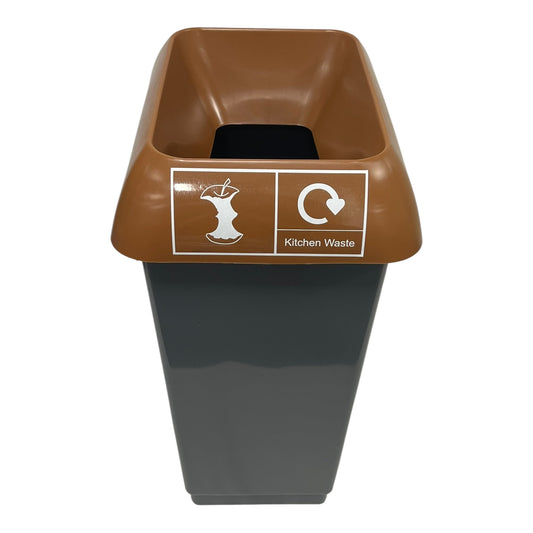 50 Litre Recycling Bin With Brown Lid & Kitchen Waste Sticker Included - Premium Bins from Chabrias Ltd - Just £26.99! Shop now at Chabrias Ltd