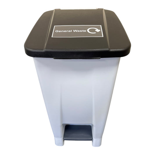 Plastic Sack Holder, White Body With Black Lid, General Waste Sticker Included, 60L - Premium Recycling Bin from Chabrias Ltd - Just £64.99! Shop now at Chabrias Ltd