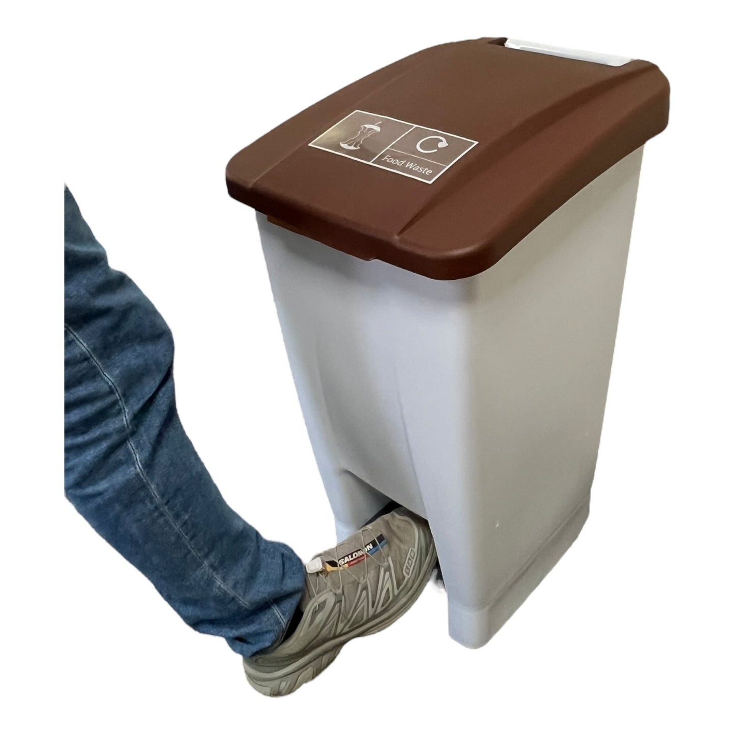 Plastic White Bodied Sack Holder With Brown Lid, Food Waste Sticker Included, 60L - Premium Recycling Bin from Chabrias Ltd - Just £64.99! Shop now at Chabrias Ltd