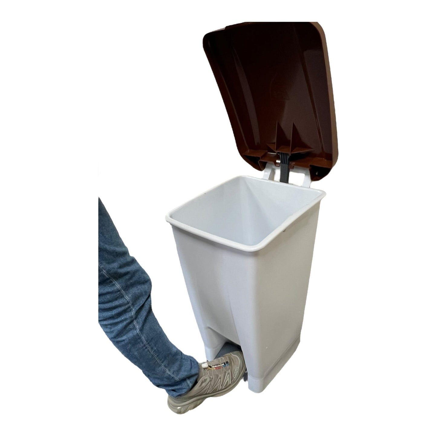 Plastic White Bodied Sack Holder With Brown Lid, Food Waste Sticker Included, 60L - Premium Recycling Bin from Chabrias Ltd - Just £64.99! Shop now at Chabrias Ltd