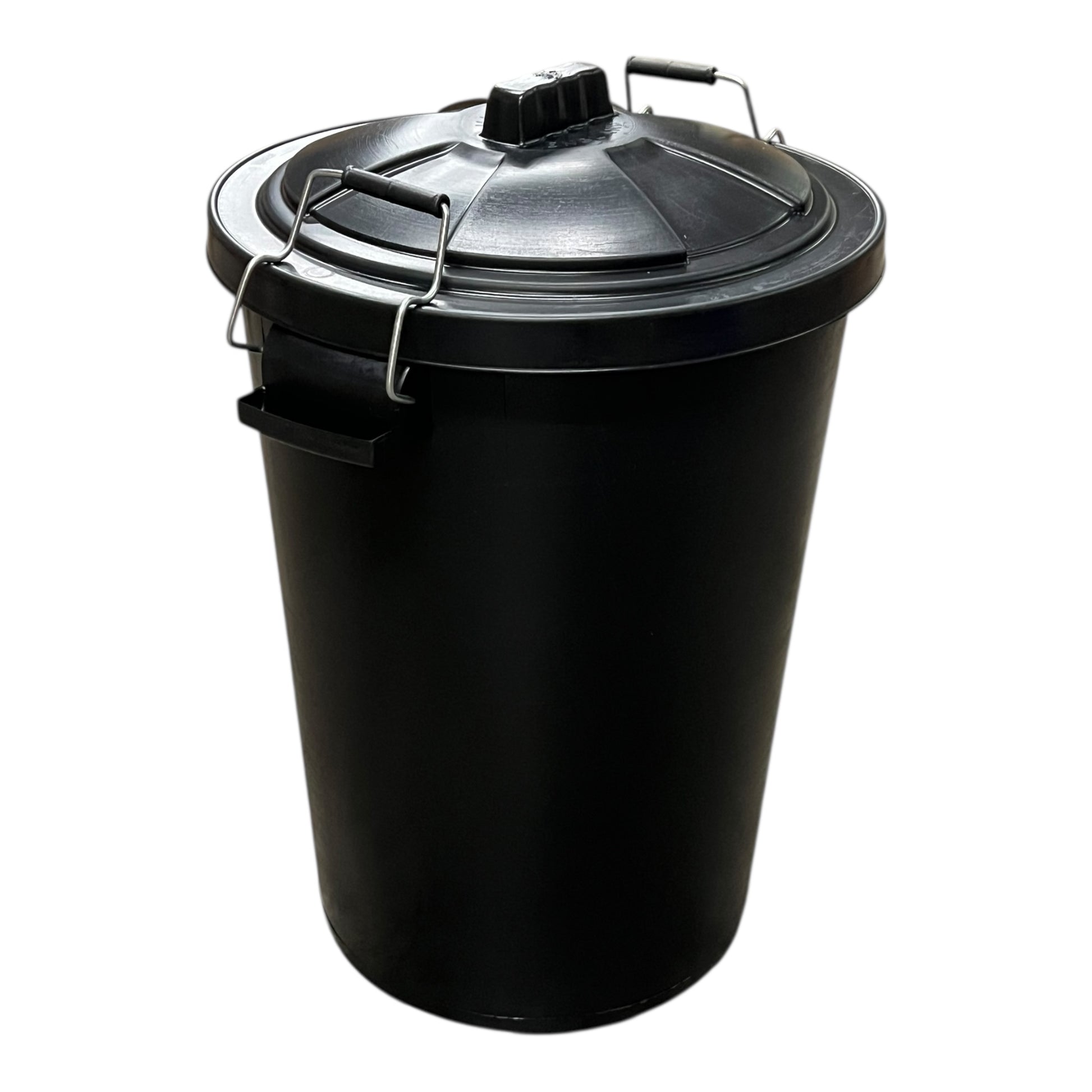 Heavy Duty Plastic Bin, With Locking Clip Lid, Black, 85L - Premium Bins from Chabrias Ltd - Just £29.99! Shop now at Chabrias Ltd