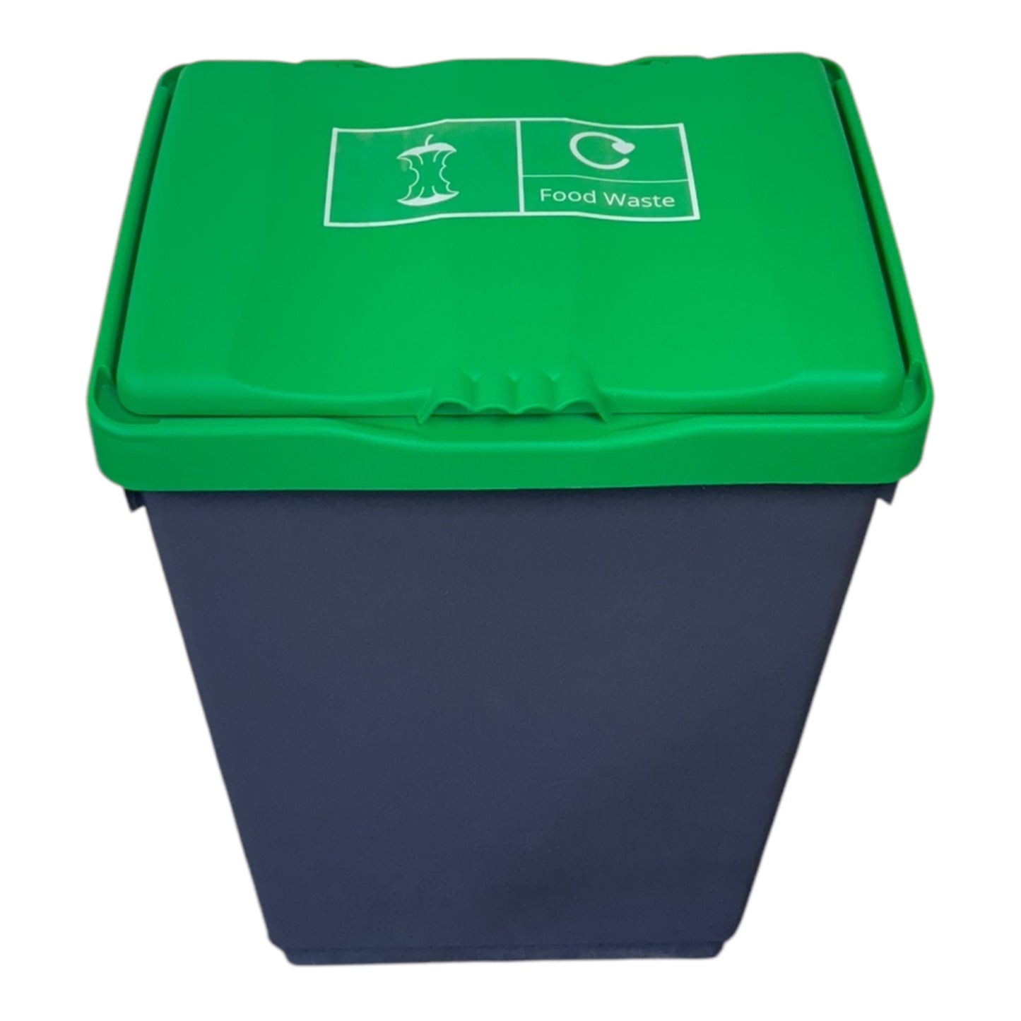 50 Litre Recycling Bin with Green Swing Lid & Food Waste Sticker Included - Premium Bins from Chabrias Ltd - Just £34.99! Shop now at Chabrias Ltd