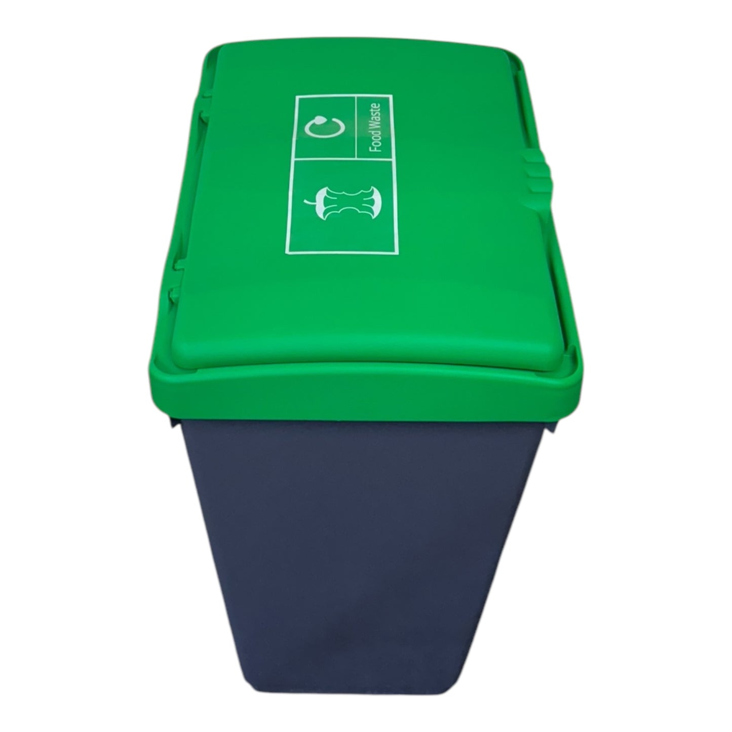 50 Litre Recycling Bin with Green Swing Lid & Food Waste Sticker Included - Premium Bins from Chabrias Ltd - Just £34.99! Shop now at Chabrias Ltd