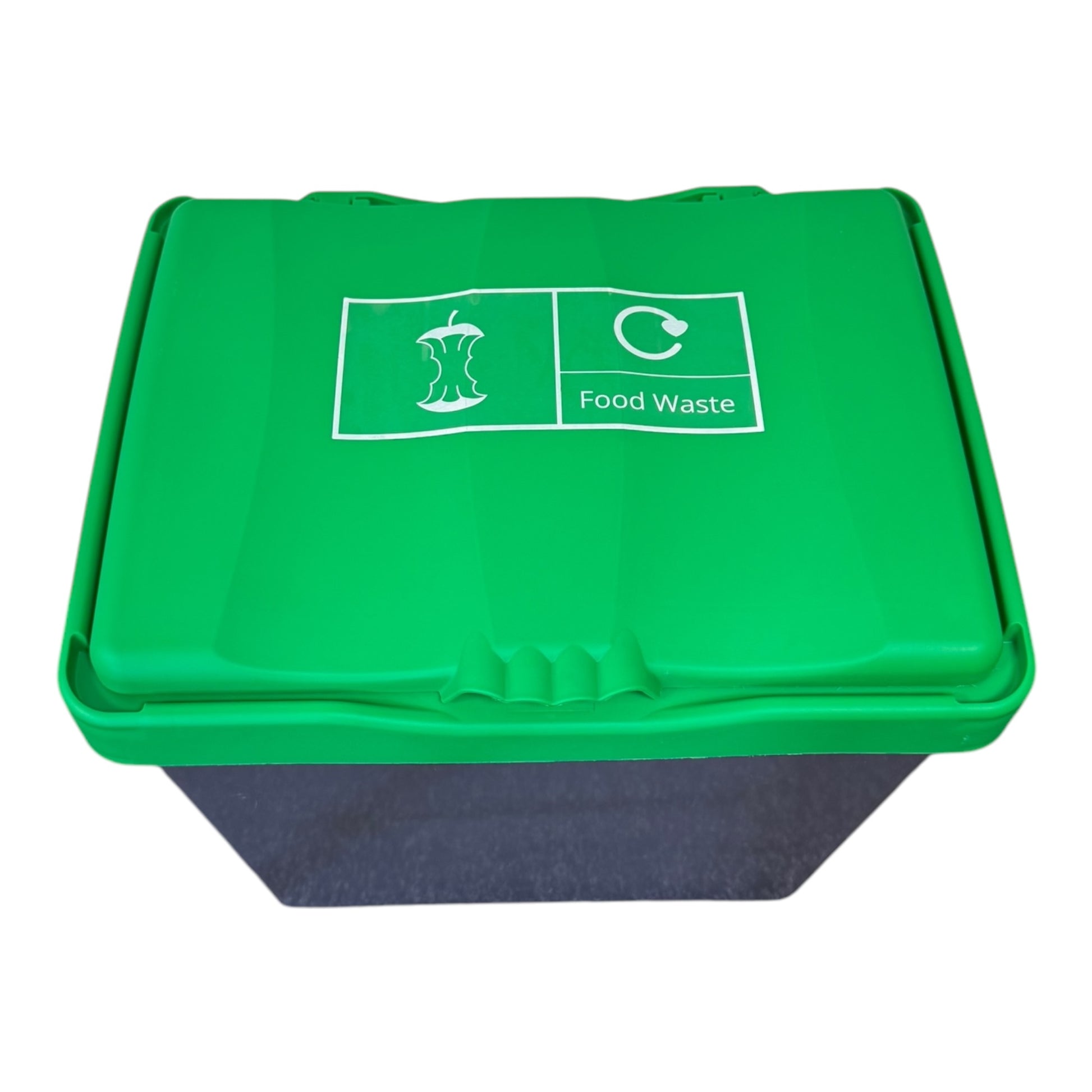 30 Litre Recycling Bin with Green Swing Lid & Food Waste Sticker Included - Premium Bins from Chabrias Ltd - Just £29.99! Shop now at Chabrias Ltd