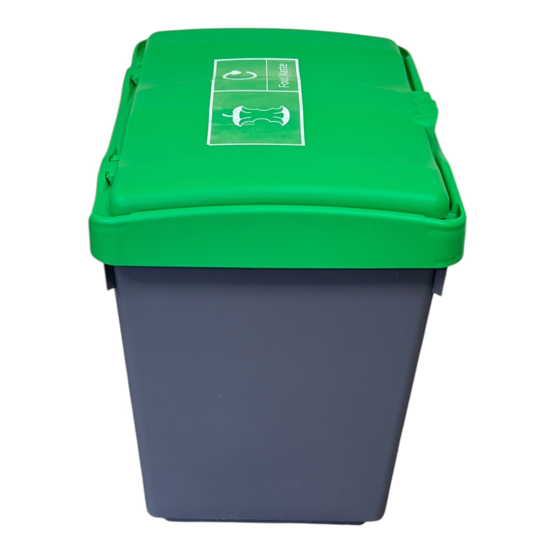 30 Litre Recycling Bin with Green Swing Lid & Food Waste Sticker Included - Premium Bins from Chabrias Ltd - Just £29.99! Shop now at Chabrias Ltd