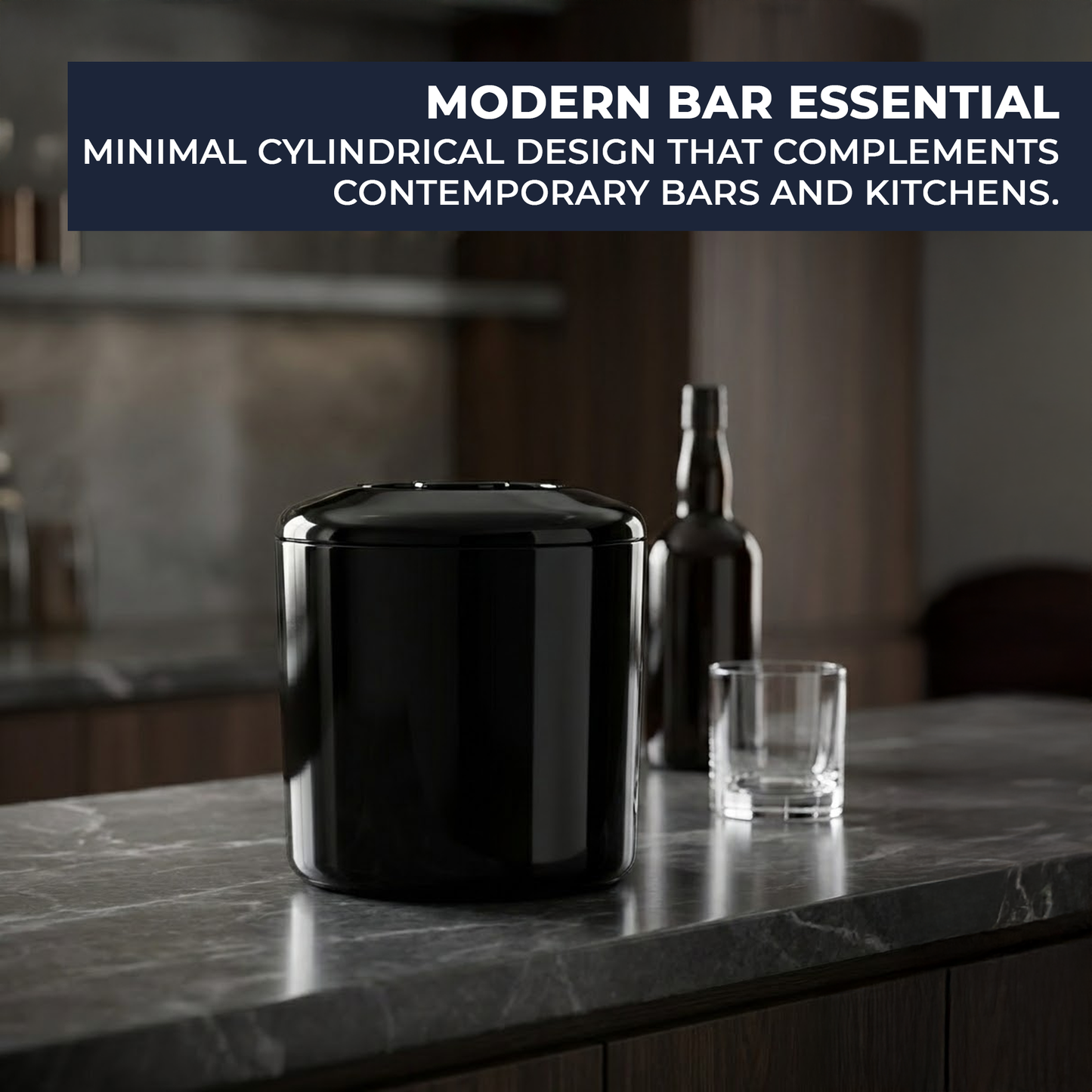 BPA-free plastic ice bucket with internal drainage liner for clean ice service
