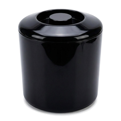UK made black ice bucket with drainage liner and BPA-free plastic design