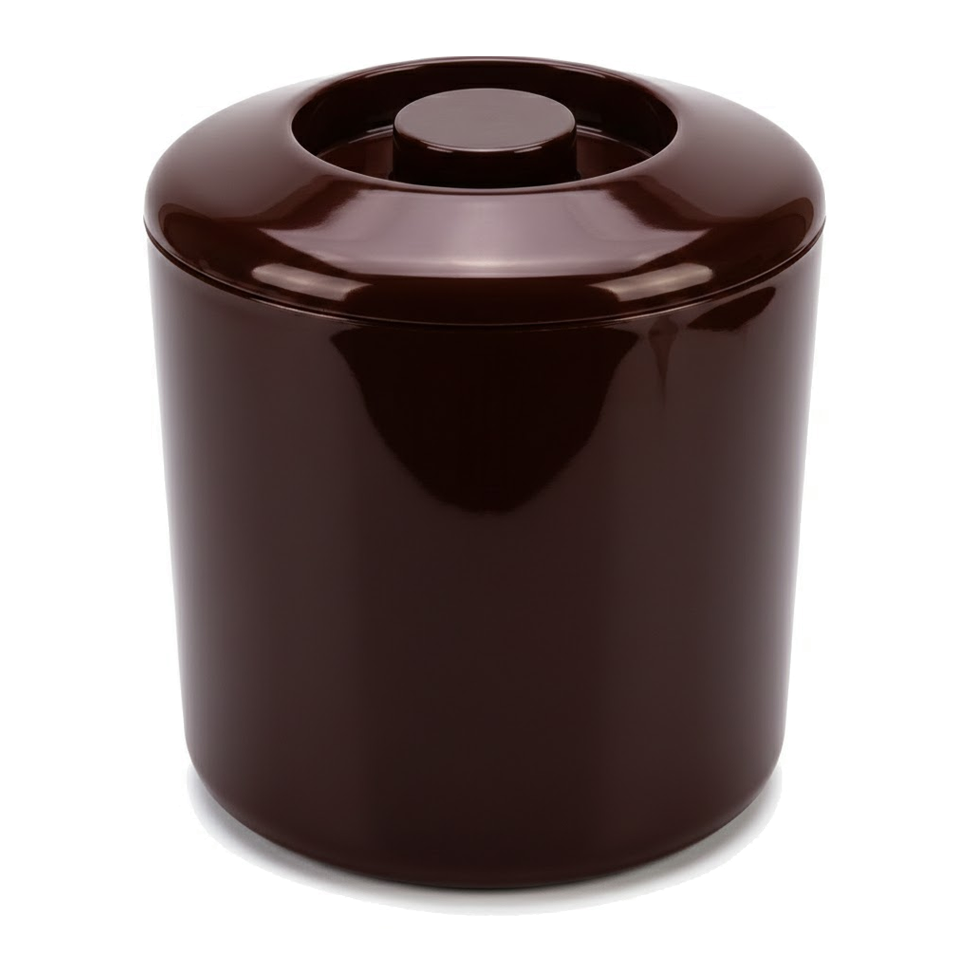 UK made brown ice bucket with drainage liner and BPA-free plastic design