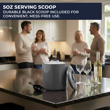 BPA-free plastic ice bucket with internal drainage liner for clean ice service