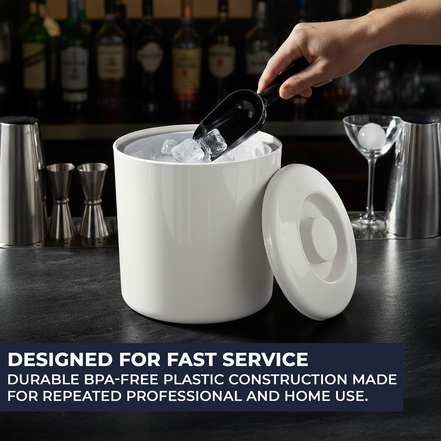 Lightweight 4 litre ice bucket for pubs restaurants home bars and BBQs