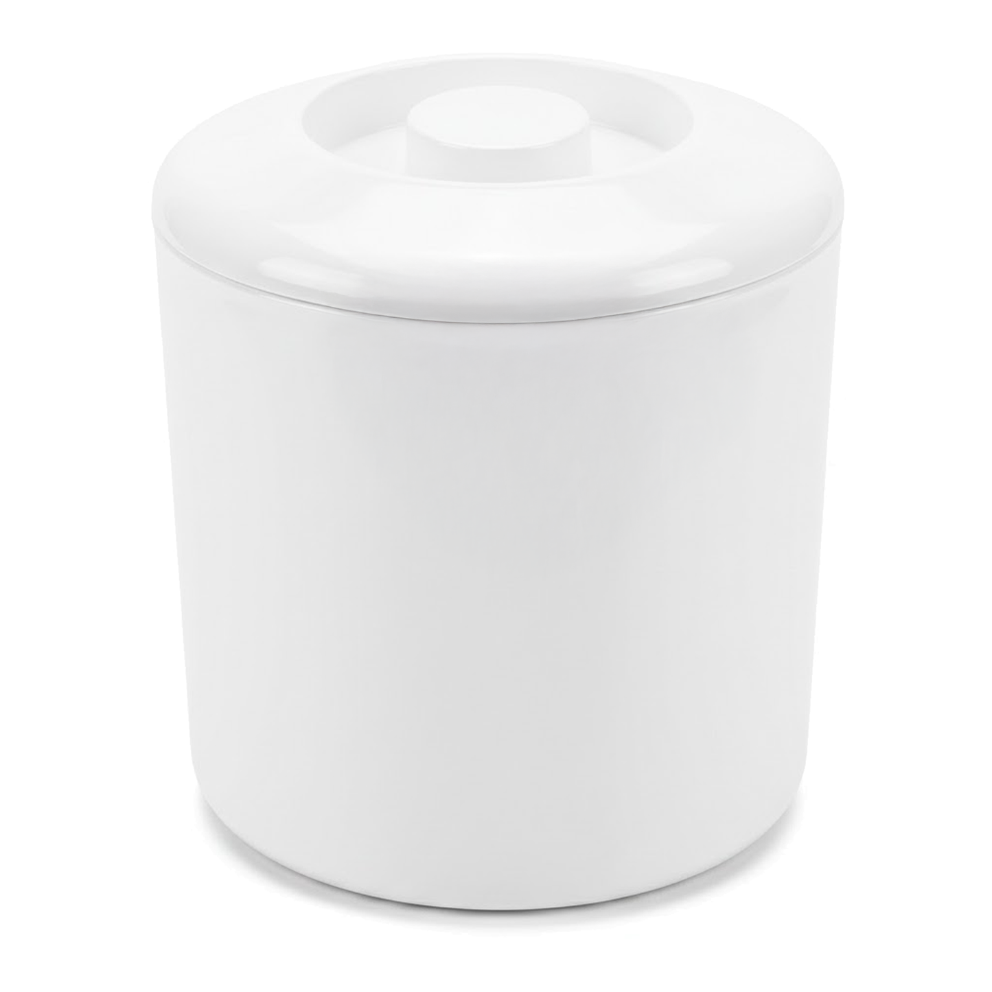 UK made white ice bucket with drainage liner and BPA-free plastic design