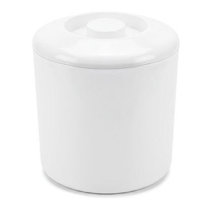 UK made white ice bucket with drainage liner and BPA-free plastic design