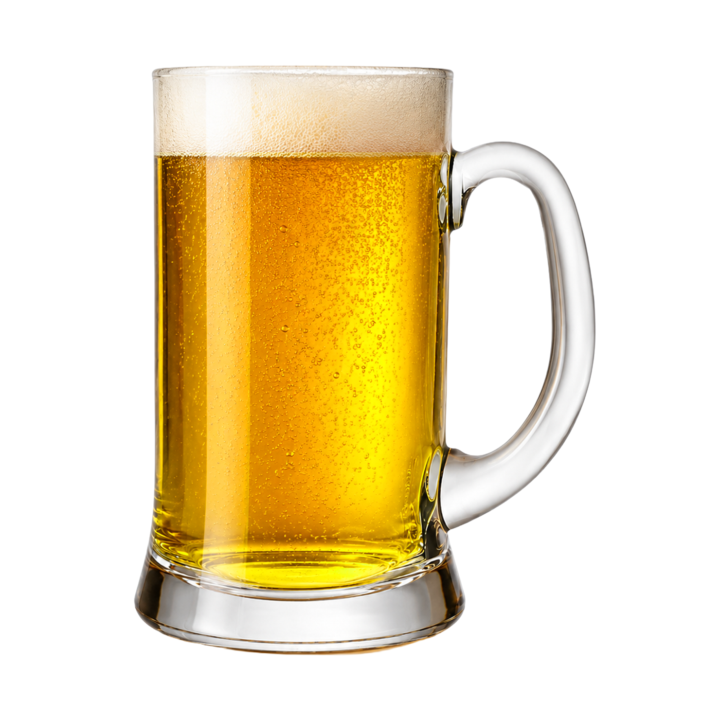 Icon 1 Pint Beer Mug Glass 585ml – Extra Clear Handled Pint Tankard for Lager & Ale - Made in Italy