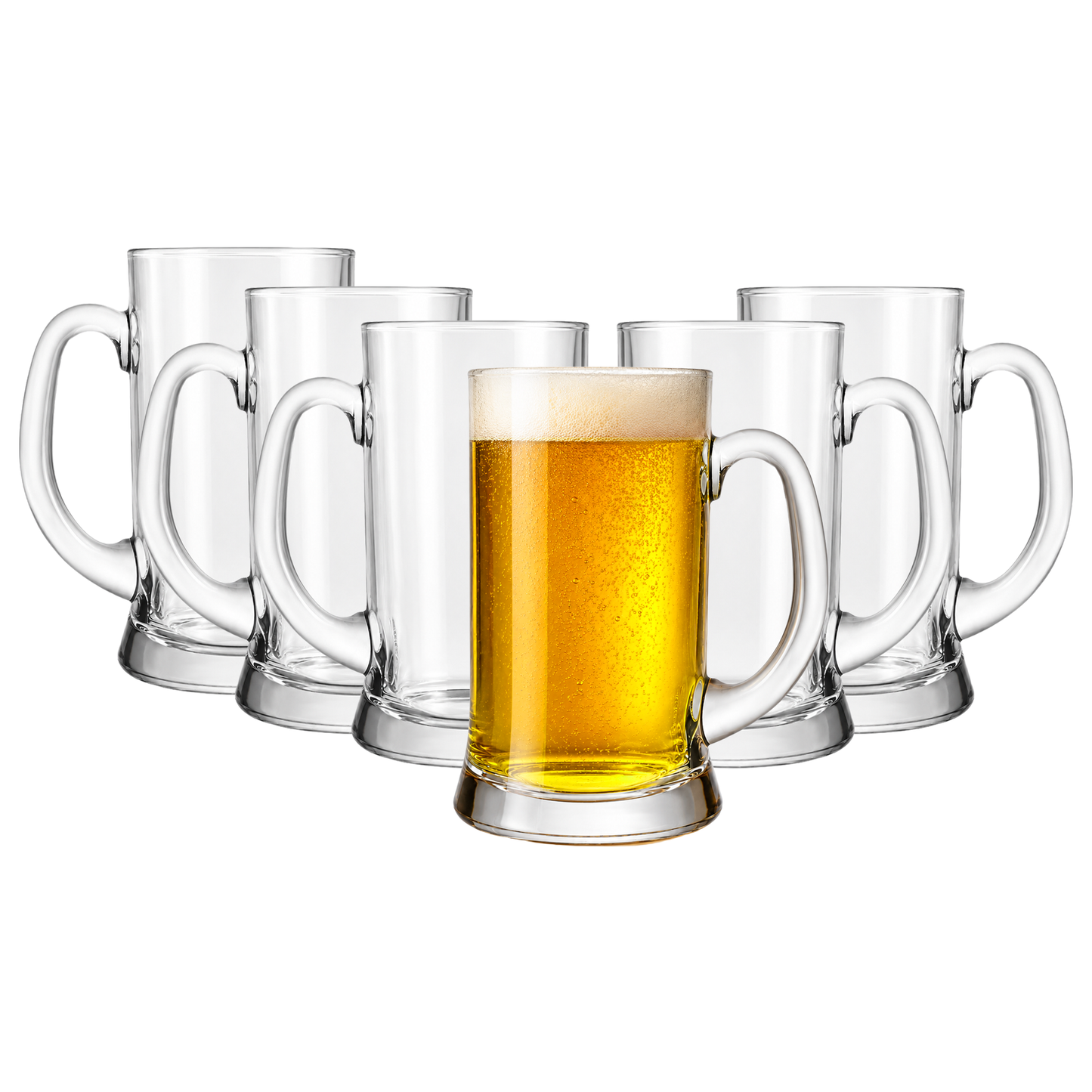Icon 1 Pint Beer Mug Glass 585ml – Extra Clear Handled Pint Tankard for Lager & Ale - Made in Italy